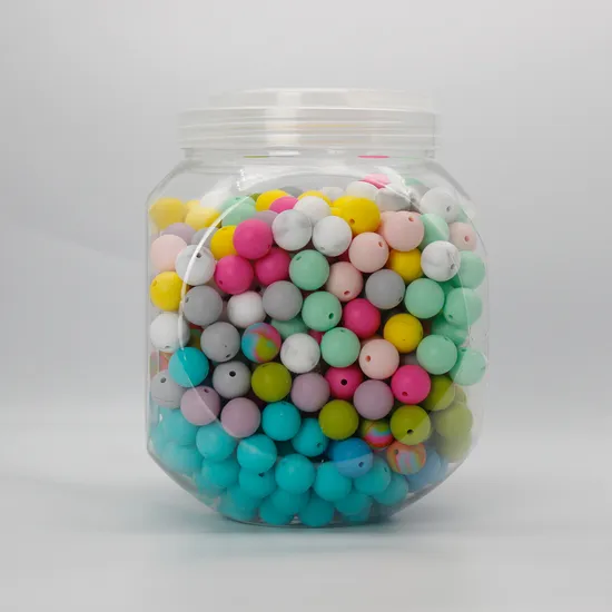 BPA-freie, lebensmittelechte, bonbonfarbene, runde Silikonperlen für die DIY-Schmuckherstellung